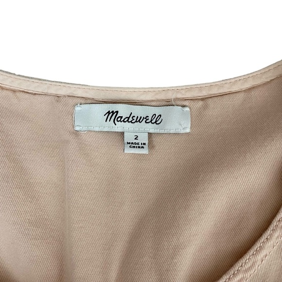 Madewell Top-Stitched Coverall Jumpsuit Bashful Blush Sz 2 - Picture 12 of 16